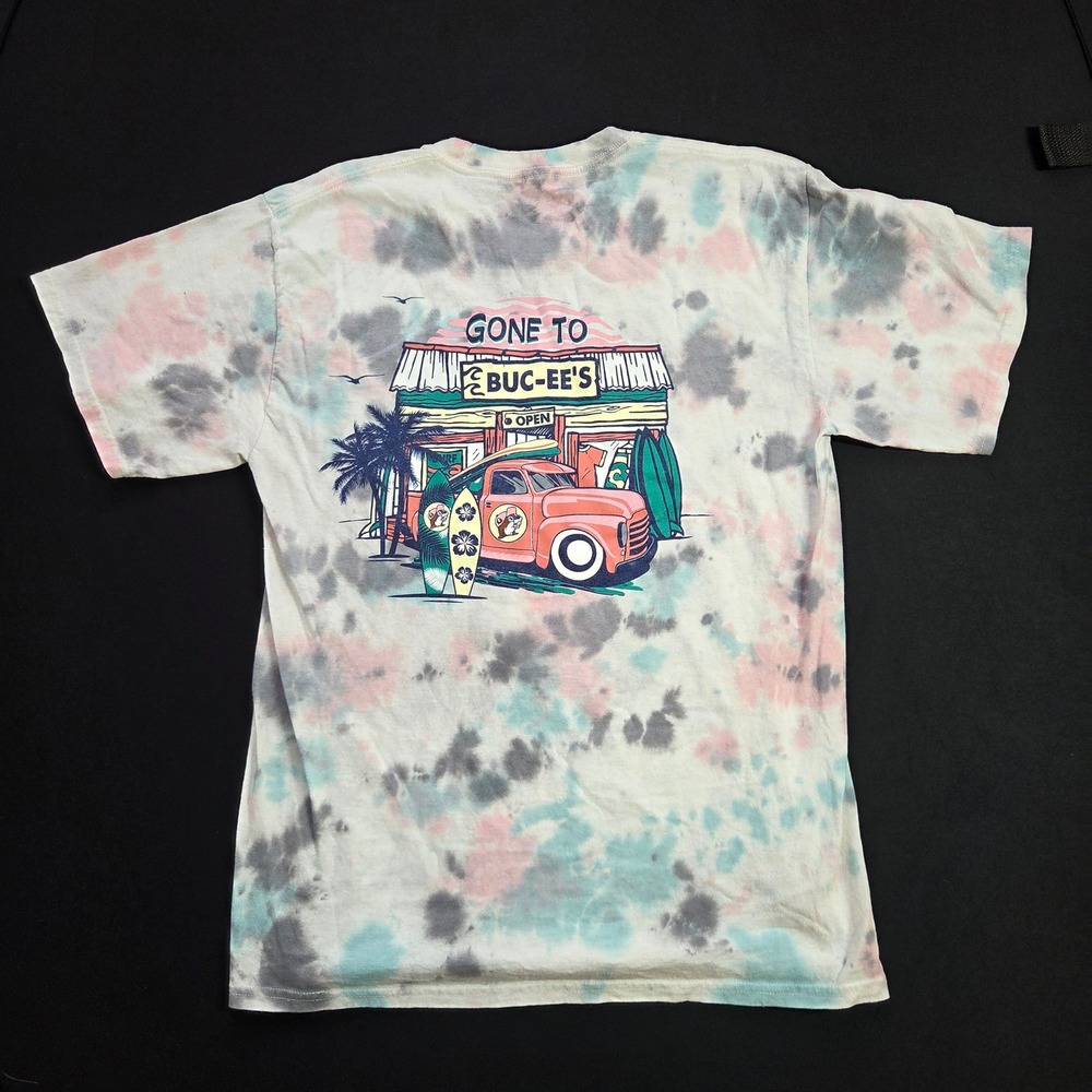 Buc-ee's Mens Tie Dye Graphic T-Shirt Gone to Buc-ees Surf Truck Medium